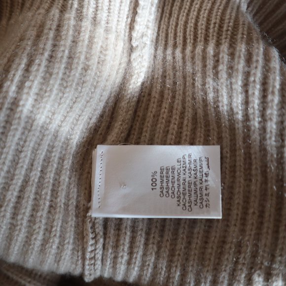 Brunello Cucinelli Cashmere Sweater Monili Beige Shear Sleeves Size X-Large New - Picture 10 of 10